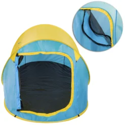 Tectake Pop-Up Wurfzelt - Blau/gelb -Campingbedarf Geschäft a037261f28f6ec2d5b366a75775a193a