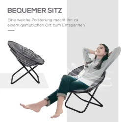 Outsunny Klappstuhl Klappsessel Campingstuhl Gartenstuhl Polstersessel Lounge Sessel Faltbar Metall + Oxfordstoff Grau 80 X 80 X 75 Cm -Campingbedarf Geschäft a2391fda30a17825d5dfa198a06b5957