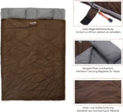 Where Tomorrow Doppelschlafsack 190+30 X 150 Cm Braun -Campingbedarf Geschäft a710781c3309785ed970d5a6fdef5461