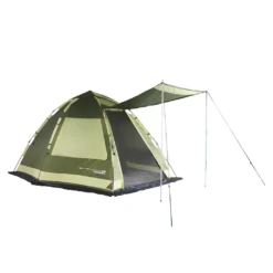 Where Tomorrow Familienzelt 4-Personen Zelt Mit Sonnendach - 340x280x185 Cm - Grün