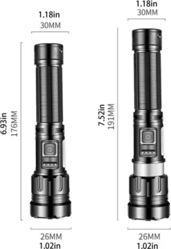 Taschenlampe LED 500 Meter Leuchtweite Militär Taktische USB Wiederaufladbar Wasserdichte Camping Taschenlampe, Notlicht -Campingbedarf Geschäft a7ddd59c352a1ed559fdb48119f2f672