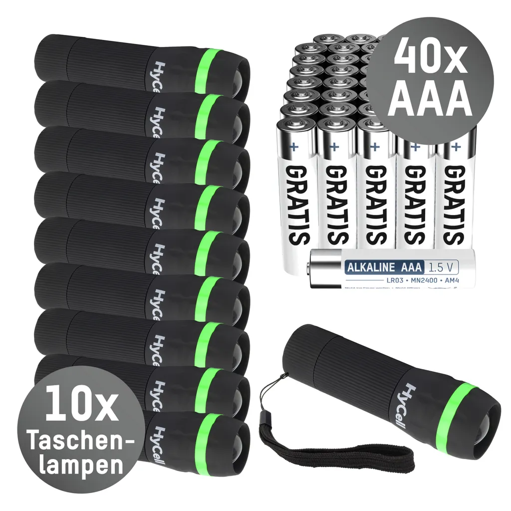Ansmann Hycell Mini LED Taschenlampe Zoombar Und Fokussierbar Inkl. AAA Batterien + 40 AAA Batterien Gratis – Bild 6