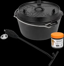Petromax Feuertopf Dutch Oven Set Pflegepaste Deckelheber FT9 Planer Boden
