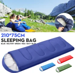 Camping Umschlag Schlafsack Mumienschlafsack Zelten Deckenschlafsack 210x75CM -Navy Blau