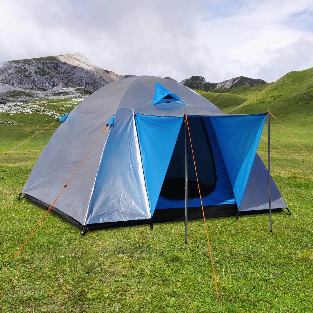 Iglu Zelt - 3 Personen - 210 X 210 X 130cm - Anthrazit/Blau – Bild 3