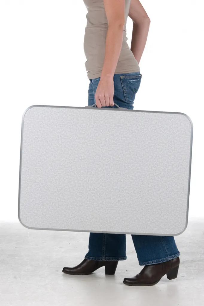 Camp Active Campingtisch - Klappar - Leicht - Höhenverstellbar Von 25 Bis 59CM - Tischplatte 75 X 55 CM - Aluminium/MDF - Weiß