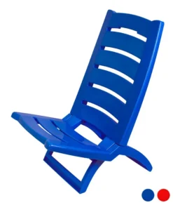 Kreher Tragbarere Klappbarer Campingstuhl/Strandstuhl Aus Kunststoff Mit Belastbarkeit Bis 100 Kg (Blau)