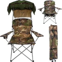 Angelstuhl Klappstuhl Campingstuhl Bis 120 Kg Faltbar Mit Tragetasche Dach 10044, Farbe:Grün