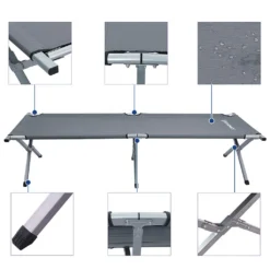 SONGMICS Campingbett Grau Oxford-Gewebe XXXXL 210 X 72 X 45 Cm Bis 260 Kg Belastbar Feldbett Stahl Gartenliege Sonnenliege GCB21U -Campingbedarf Geschäft aebdbb0bd15d70013ae3c73d45708ce7
