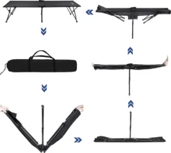 SONGMICS Campingbett Schwarz Oxford-Gewebe XL 206 X 75 X 45 Cm Bis 260 Kg Belastbar Feldbett Stahl Gartenliege Sonnenliege GCB25H -Campingbedarf Geschäft afc027d60fc275eafb4008152aa1e690