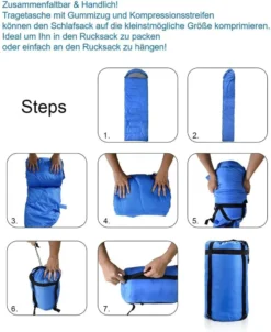 Outdoor-Schlafsack - 210 Cm Schlafsack, 5°C, Kompakter Outdoor-Schlafsack Für Camping, Wandern Und Bergsteigen -Campingbedarf Geschäft afd0809e927043748f0cc778289412ce