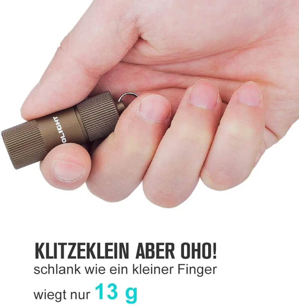 Olight I1R 2 Desert Mini Taschenlampe Mit 150 Lumen Für Schlüsselbund Mit Ladekabel – Bild 11