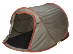 Pop Up Wurfzelt Für 2 Personen - 220 X 120 Cm / Braun - Camping Festival Automatik Trekking Zelt