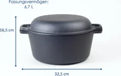 Hanseküche Gusseisen Topf – Bereits Eingebrannter Topf Zum Brot Backen Mit Ø 26 Cm – Hochwertiges 2in1 Set -Campingbedarf Geschäft b68b77499de1725708fa475e5b9d9bc6