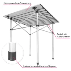 Tectake Camping Klapptisch Aus Aluminium Inkl. Tasche 70x70x70cm - Grau -Campingbedarf Geschäft b722ed2521906999bc5bf4d42f79c035