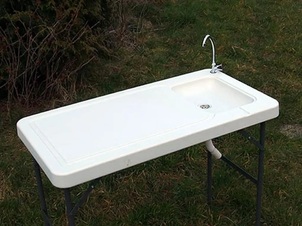 Campingtisch / Spültisch Mit Spüle Und Abfluss 115x60 Cm – Bild 5