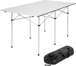 Tectake Camping Klapptisch Aus Aluminium Inkl. Tasche 140x70x70cm - Grau