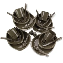 Black Snake® Camping Geschirrset | 26 Tlg. Bruchfestes Outdoor Geschirr- Und Besteckset Für 4 Personen | Oliv -Campingbedarf Geschäft bbf8d3cfef2f46ba316e44dcffaff328