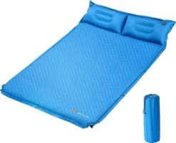 COSTWAY 2 Personen Campingmatte Mit Kissen Isomatte Selbstaufblasend Camping Matratze Für Camping Wandern Strand & Reisen 186x130x4cm