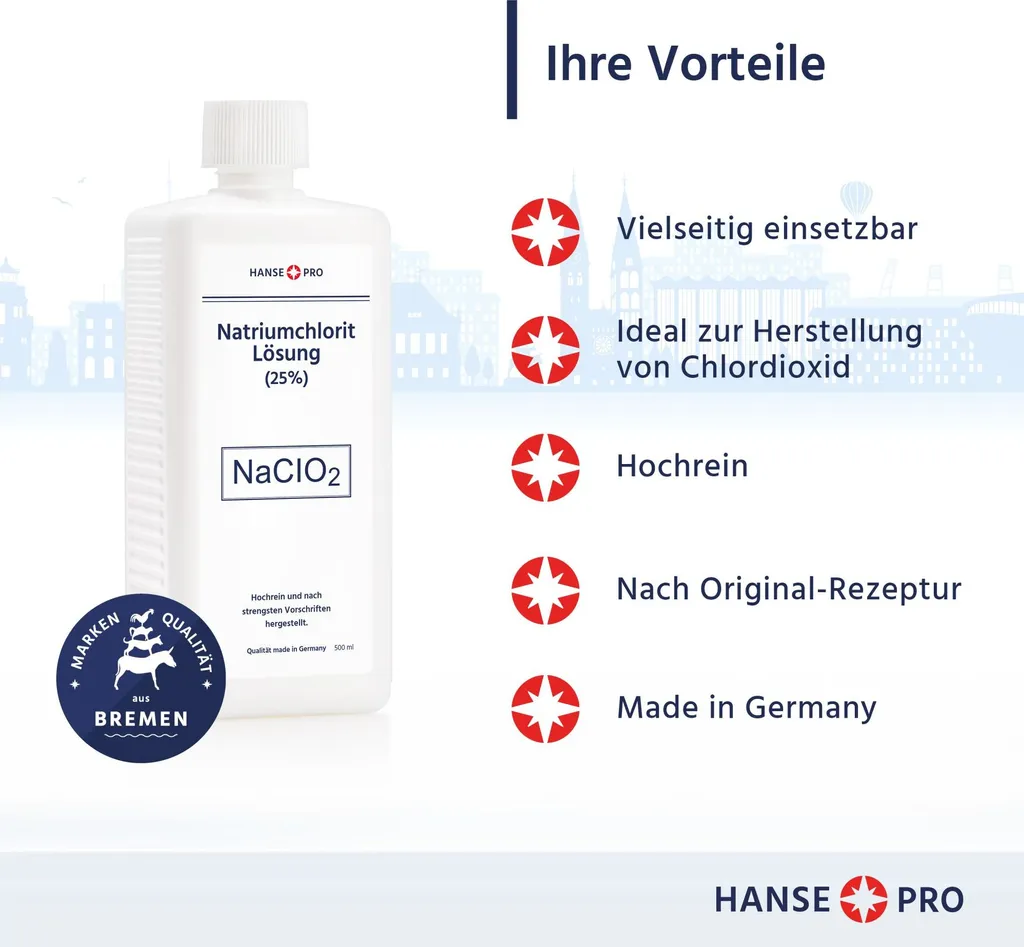 HANSE PRO Natriumchlorit Lösung (25%), 500 Ml, Verpackungseinheit:2er-Set – Bild 3