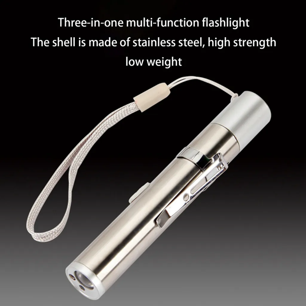 2 Stück LED Taschenlampe 3 In 1 UV Lampe USB Wiederaufladbar – Bild 2