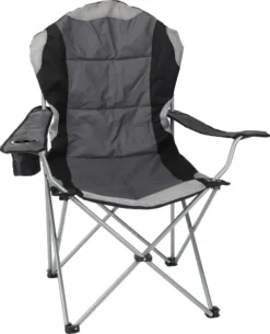 Regie Klappstuhl DELUXE Mit Getränkehalter - Anthrazit - Campingstuhl Anglerstuhl Mit Tragetasche