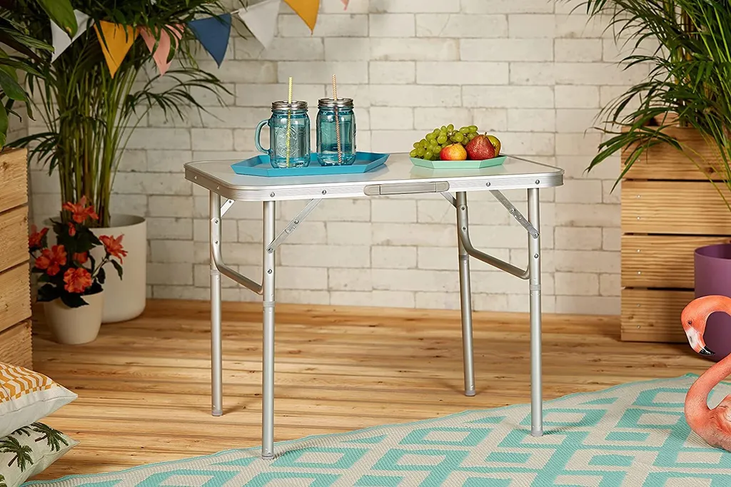 Camp Active Campingtisch - Klappar - Leicht - Höhenverstellbar Von 25 Bis 59CM - Tischplatte 75 X 55 CM - Aluminium/MDF - Weiß – Bild 13