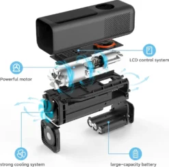 QiCYCLE Elektrische Luftpumpe, Tragbarer Luftkompressor Mit LED-Licht, Hochpräziser Digitaler Akku-Kompressor Reifenfüller Für Auto, Motorräder, Fahrräder, Bälle -Campingbedarf Geschäft c1c79a5eb8ebaf2c11405337429a49b0