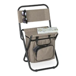 Relaxdays Beiger Campinghocker Mit Lehne