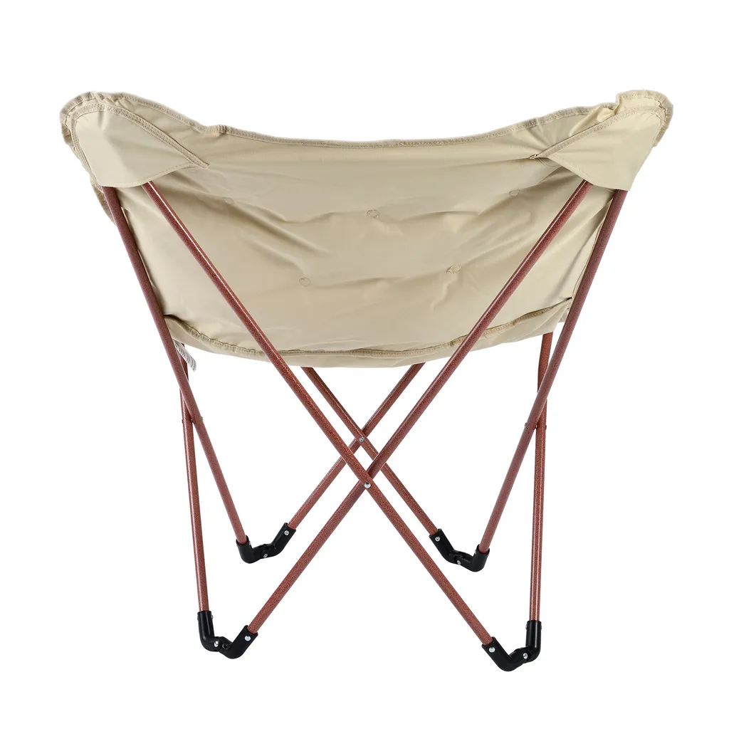 ProGression Butterfly Chair, Faltbarer Campingstuhl, Gepolsterter Klappstuhl Geeignet Für Strand Und Camping, Outdoor Loungesessel – 2,9 Kg, Beige – Bild 4