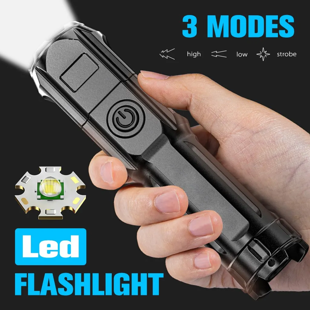 3-Modi Taschenlampe LED Leuchtweite Militär Taktische USB Zoom-Taschenlampe Licht Leistungsstarke Taktische Taschenlampe – Bild 3