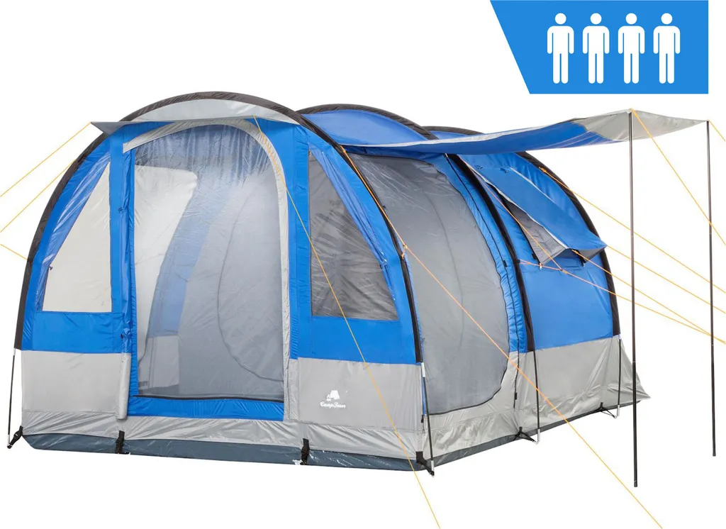 CampFeuer Zelt Smart Für 4 Personen | Blau/Grau, Tunnelzelt 2000 Mm Wassersäule 3 CampFeuer Zelt Smart Für 4 Personen | Blau/Grau, Tunnelzelt 2000 Mm Wassersäule