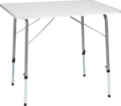 Tectake Camping Klapptisch Höhenverstellbar 80x60x68cm - Grau