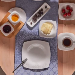 Karaca Fine Pearl Helen 26-teiliges Frühstücksservice Eckig