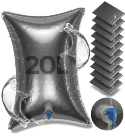 Wassersack Reißfest - Wasserbehälter Faltbar - Wasserbeutel BPA-frei [kein Bisphenol A] - Für Camping - Wasserspeicher Für Notversorgung - Wassersäcke - Wasser Behälter, 10 Stk