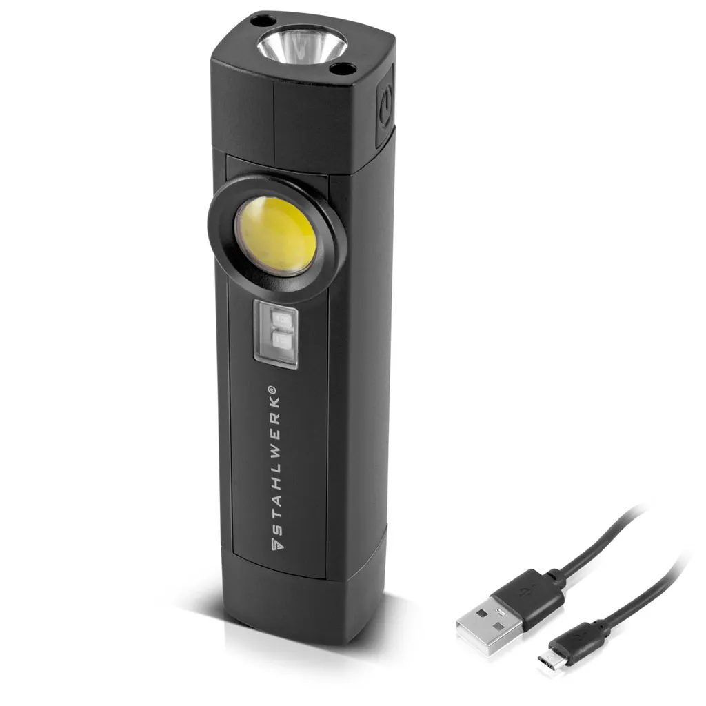 STAHLWERK LED Arbeitsleuchte 5 W Taschenlampe Werkstattlampe Mit 4 Leucht-Modi UV-Licht Akku USB – Bild 7