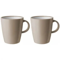 2 X Movera Kaffeetasse ABS Apollo Henkelbecher Bruchfest Campinggeschirr Creme/beige
