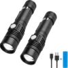 2x Superhelle USB Taschenlampe LED 80000LM USB Wiederaufladbare Fackel Akku