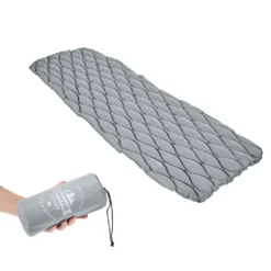 Lumaland Outdoor Campingmatte Isomatte Schlafmatte Aufblasbare Luftmatratze Fürs Zelt 188 X 60 X 6 Cm Hellgrau