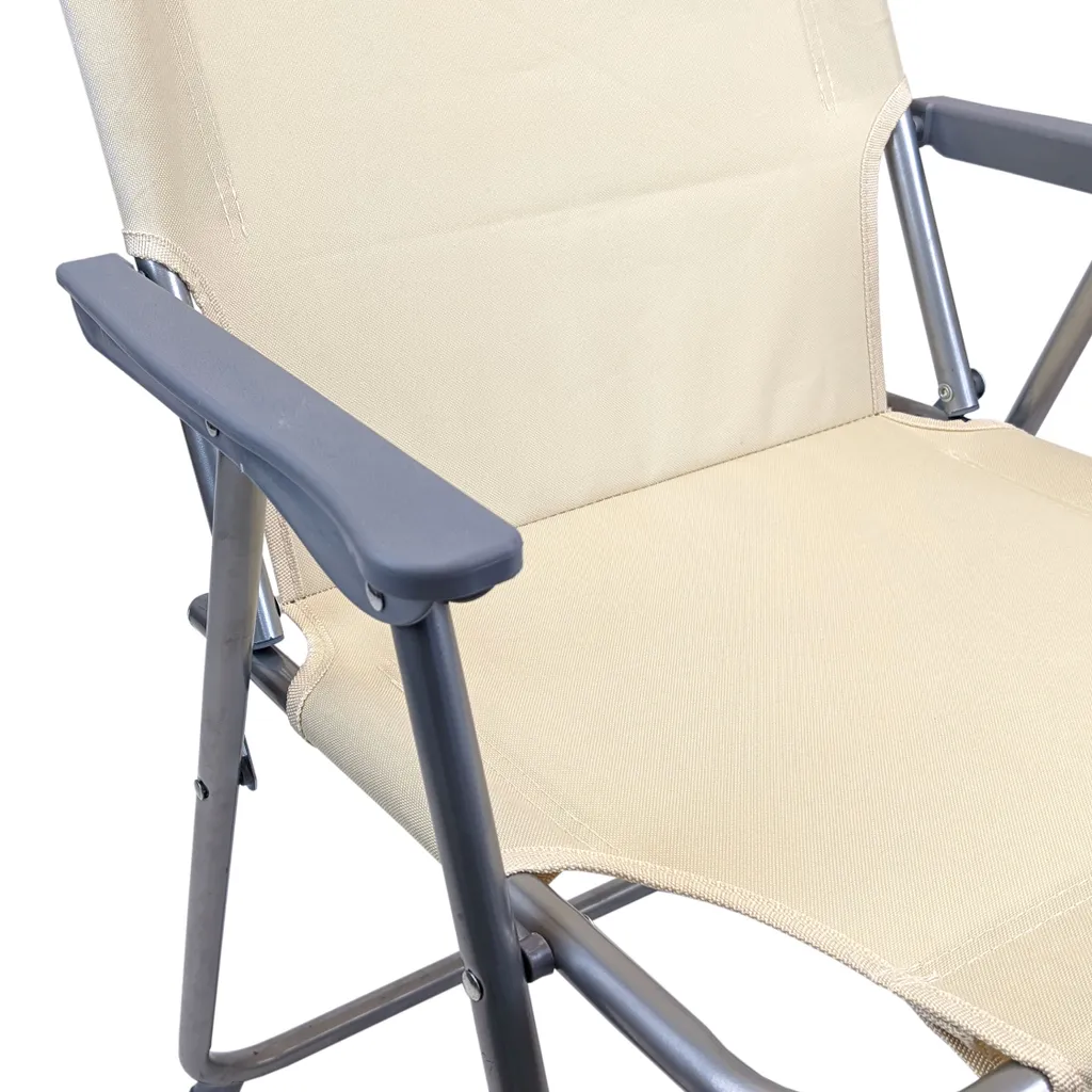 2 Stück Wohaga Campingstuhl 'Texel' Mit Armlehnen, Klappbar - Beige – Bild 4