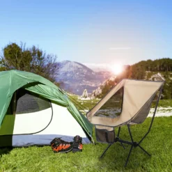 Moon Chair Campingstuhl - Faltbarer Campinghocker Moonchair - Extrem Leicht & Kompakt - Beige -Campingbedarf Geschäft cfbca11e03252a068601accb46e13963