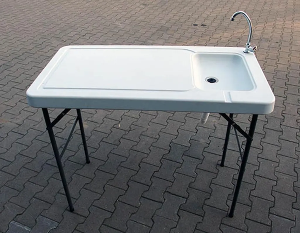 Campingtisch / Spültisch Mit Spüle Und Abfluss 115x60 Cm – Bild 6