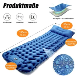 Freetoo Isomatte, Isomatte Ultraleicht, Isomatte Outdoor, Dicke Isomatten Camping Ultraleicht Mit Kissen Isomatte Selbstaufblare Schlafmatte, Wasserdichte & Faltbare -Campingbedarf Geschäft d0ec44adc75085e249534ab138768f74