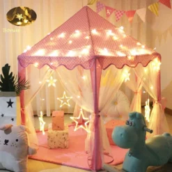 Kinderspielzelt Mädchen Prinzessin Zelt Innen & Draussen Castle Spielzelt Kinder Schloss Zelt - Weihnachten, Geburtstag Geschenk Für Kinder ( Rosa ) -Campingbedarf Geschäft d5ad31e4bdbe7cc876699540162da5d0