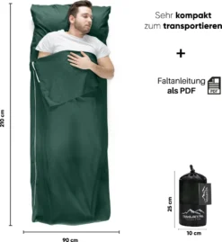 Traveler's Pal Hüttenschlafsack Aus 100% Baumwolle - Schlafsack Mit Reißverschluss An Seite Und Fußende - Leichter Und Dünner Inlett Sommerschlafsack Atmungsaktiv Und Hautfreundlich Patinagrün -Campingbedarf Geschäft d8aaf0dddb76ac720e097b7f6daa63e7