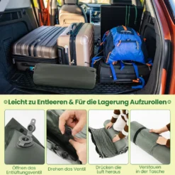 COSTWAY Camping Isomatte Selbstaufblasend, 2 Personen Campingmatte Mit Kissen, Ultraleicht, Wasserdicht, Luftmatratze Camping Matratze Schlafmatte Für Camping, Wandern, Strand, Reisen -Campingbedarf Geschäft d996a405d93d4038dedbff7c934c1c89