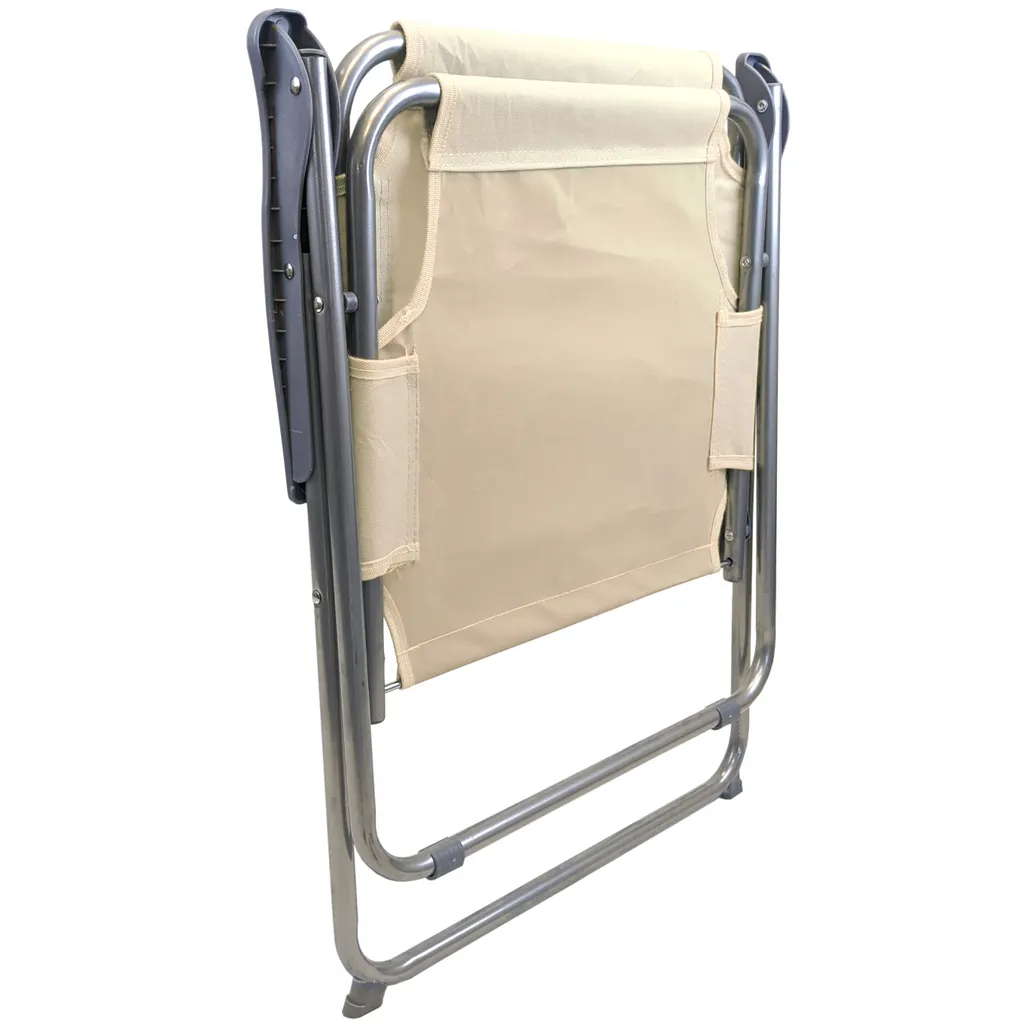 2 Stück Wohaga Campingstuhl 'Texel' Mit Armlehnen, Klappbar - Beige – Bild 5