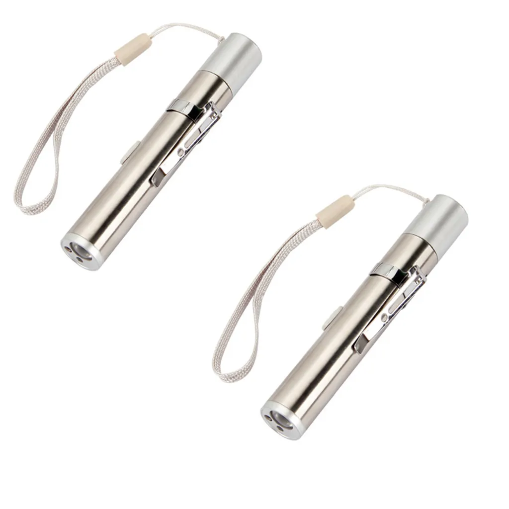 2 Stück LED Taschenlampe 3 In 1 UV Lampe USB Wiederaufladbar