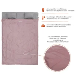 Doppelschlafsack 190+30x150cm Rose -Campingbedarf Geschäft ded176cd55e6fa65a0ab4f10e8b98388