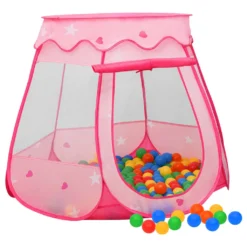 VidaXL Kinder-Spielzelt Mit 250 Bällen Rosa 102x102x82 Cm
